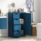 Blue Bathroom Floor Cabinet Freestanding 4 Drawers Side Cabinet Storage MDF 143 Lb